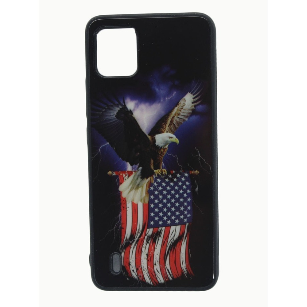 American Flag Bald Eagle Lightning Phone Case Black Bumper Cover RYUITHDJ New